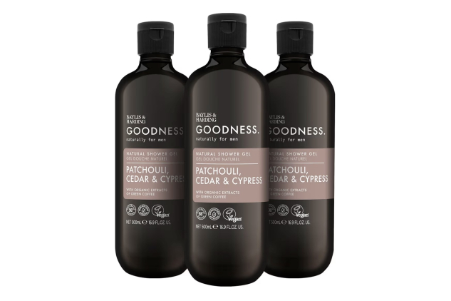 Baylis & Harding Goodness Men's Patchouli Cedar & Cypress Natural Shower Gel 3 X 500ml