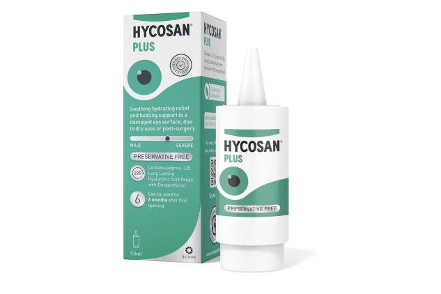 Hycosan Plus Dry Eye Drops with Hyaluronic Acid and Dexpanthenol for Soothing Hydrating Relief 7.5ml
