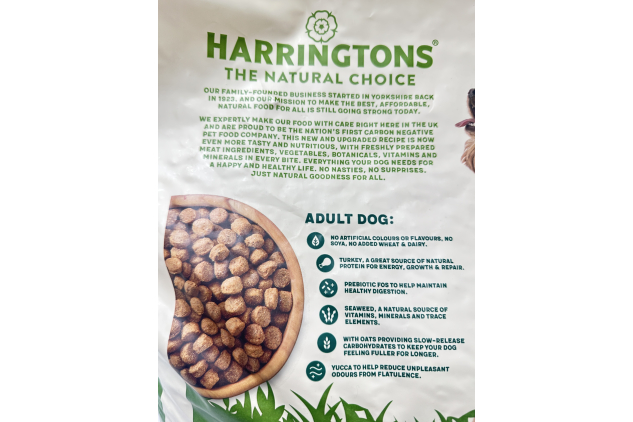 Harringtons Adult Complete Dry Dog Food Turkey & Veg | 15kg | DAMAGED BAG