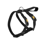 Dingo Lightweight and Adjustable Dog Safety Harness for Car Travel with Chrome D-Ring on Back, Polypropylene Size M Black