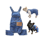 Dog Denim Overalls Pet Jeans Puppy Jean Jacket Sling Jumpsuit Costumes, Fashion Comfortable Blue Pants Clothing for Small Dogs