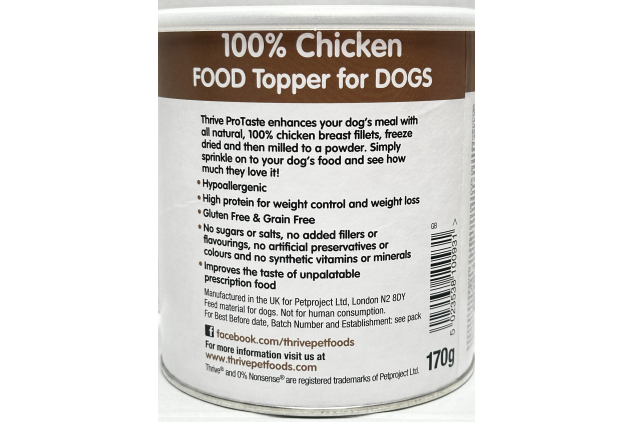 Thrive ProTaste 100% Chicken Dog Food Topper 170g
