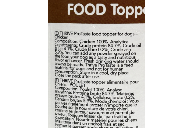 Thrive ProTaste 100% Chicken Dog Food Topper 170g