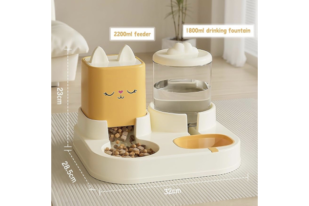 2-in-1 Automatic Pet Feeder and Water Dispenser for Cats and Dogs