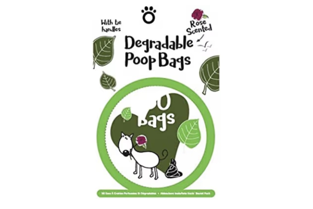 Degradable Rose Scented Tie Handle Poop Bags Value Pack 150 Bags