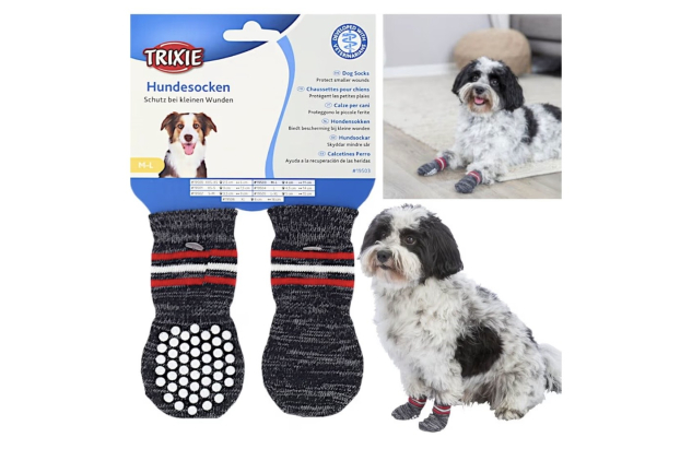 Trixie Dog Socks Non Slip Size M-L Example: Golden Retriever