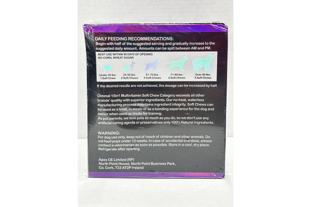 Oimmal 15-in-1 Dog Multivitamin Soft Chews Duck Flavour 150 Chews