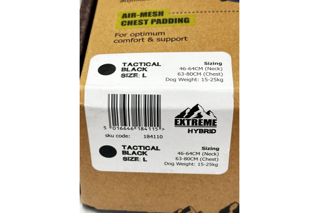 Ancol Extreme Hybrid Dog Harness with Built-In Extending Lead Large Tactical Black
