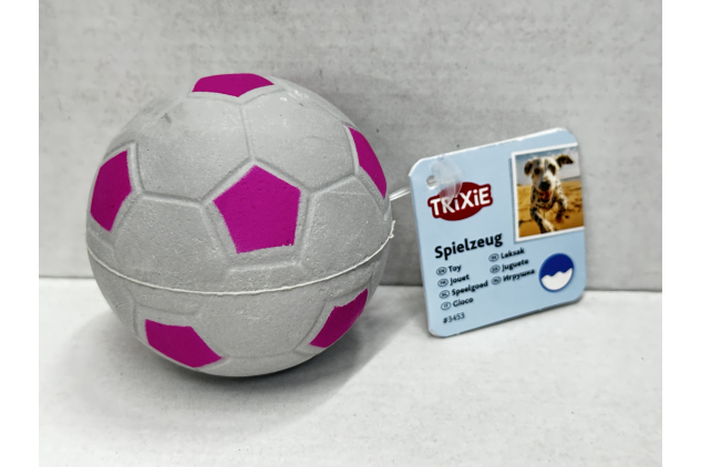 Trixie Grey and Pink Foam Rubber Football Dog Toy
