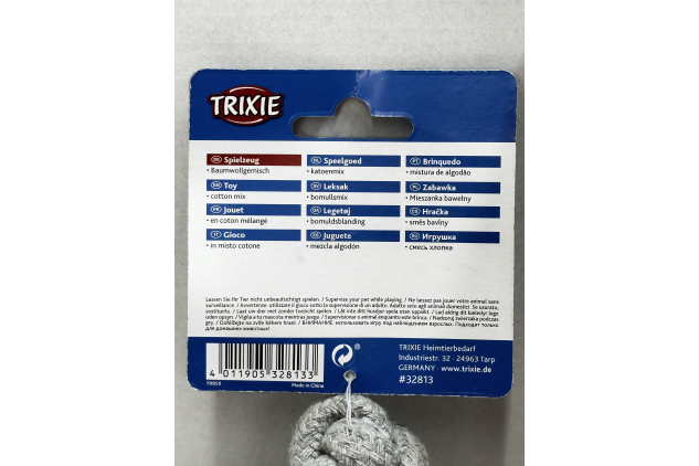 Trixie Junior Cotton Mix Rope Dog Toy Grey Mint and Lilac