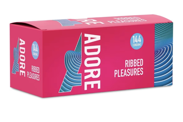 Pasante Adore Ribbed Pleasure Condoms 144 Pack