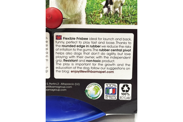 Flexible Dog Frisbee Blue Red and Yellow