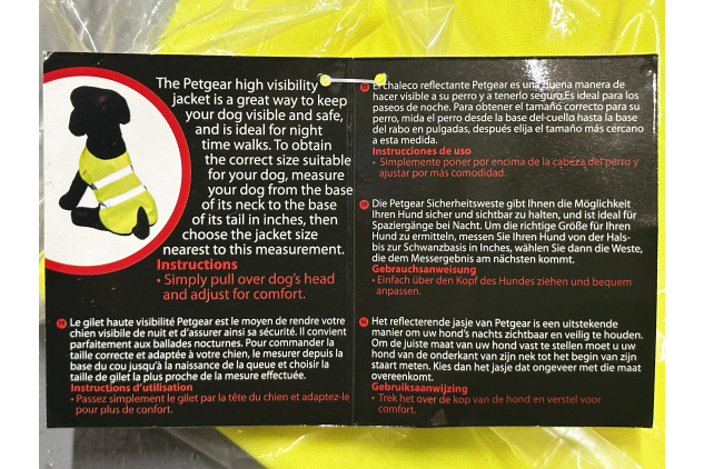 PetGear High Visibility Dog Jacket Reflective Water Resistant 24 Inch