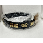 Astile Staffy Knot Leather Dog Collar Black 24 Inch
