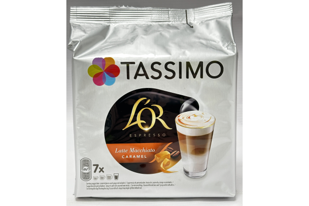 Tassimo L’OR Caramel Latte Macchiato Coffee Pods 5 x 7 Packs 35 Drinks