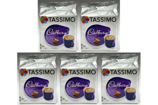 Tassimo Cadbury Hot Chocolate Pods 5 x 8 Packs 40 Drinks