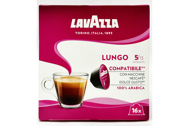 Lavazza Lungo Dolce Gusto Compatible Coffee Pods 6 x 16 Boxes 96 Capsules