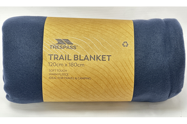 Trespass Snuggles Microfleece Picnic Travel Blanket 120 x 180cm Navy Blue