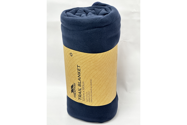 Trespass Snuggles Microfleece Picnic Travel Blanket 120 x 180cm Navy Blue