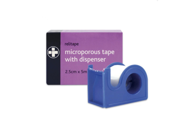 Microporous Tape with Dispenser 2.5cm x 5m