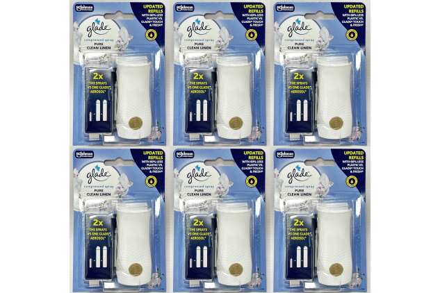 Glade Touch & Fresh Pure Clean Linen Air Freshener Starter Kits 6 x 10ml