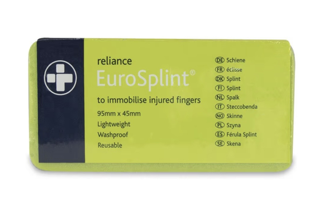 Reliance Medical EuroSplint Finger Splint - 95mm x 45mm - Green/Blue