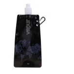 Portable Foldable Silicone Water Bag Bottle Outdoor Sport Supplies Hiking Camping Soft Flask Black