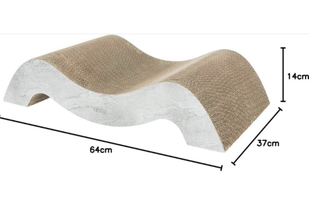 Trixie XXL Wave Cat Scratcher Cardboard Scratch Board with Catnip 64cm