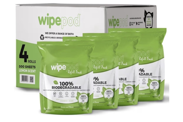 2000 x Biodegradable & Compostable Gym Wipes on a roll. Antibacterial. Gym, Sports Clubs, Leisure Centres, Personal Trainers