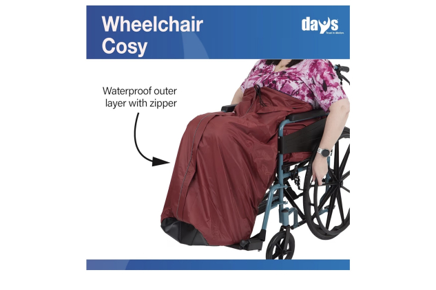 Days Wheelchair Cosy Fleece Lined Burgundy Size Small