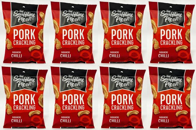 The Snaffling Pig Co Pork Crackling Habanero Chilli 8 x 40g