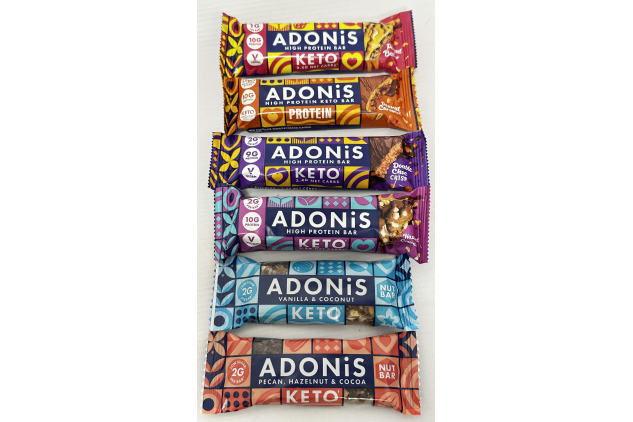 ADONiS Keto Mixed Box High Protein & Nut Bars 20 Bars 6 Flavours