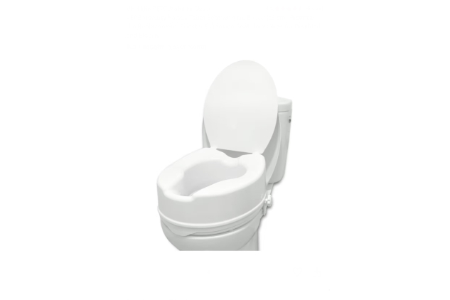 PEPE Mobility Raised Toilet Seat with Lid 6 Inch (15 cm), Riser for Hip Replacement, Booster Extension Seat, Toilet Aids for Disabled and Elderly