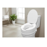 PEPE Mobility Raised Toilet Seat with Lid 6 Inch (15 cm), Riser for Hip Replacement, Booster Extension Seat, Toilet Aids for Disabled and Elderly