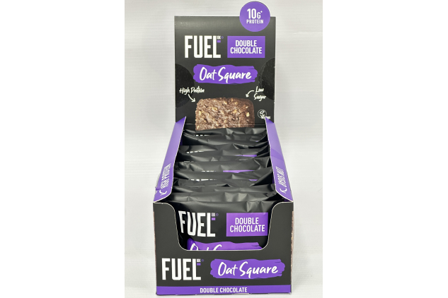 FUEL10K Double Chocolate Oat Square High Protein Bars 12 x 50g