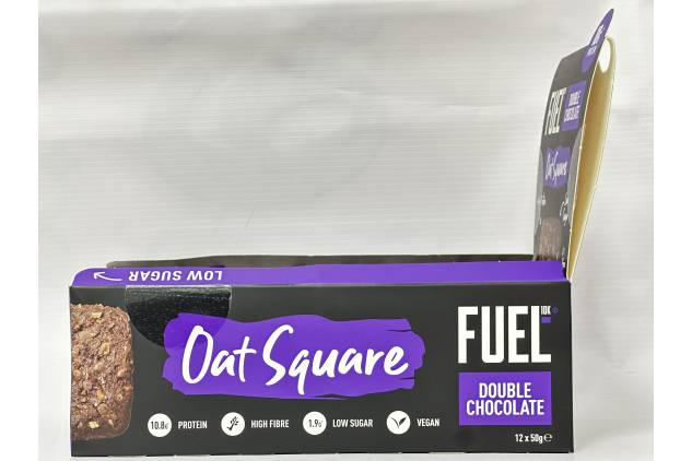 FUEL10K Double Chocolate Oat Square High Protein Bars 12 x 50g