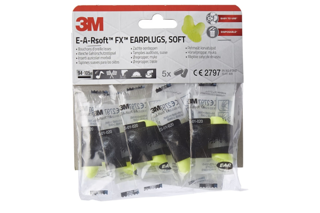 3M FX Noise Stopper Earplugs Soft 5 Pairs
