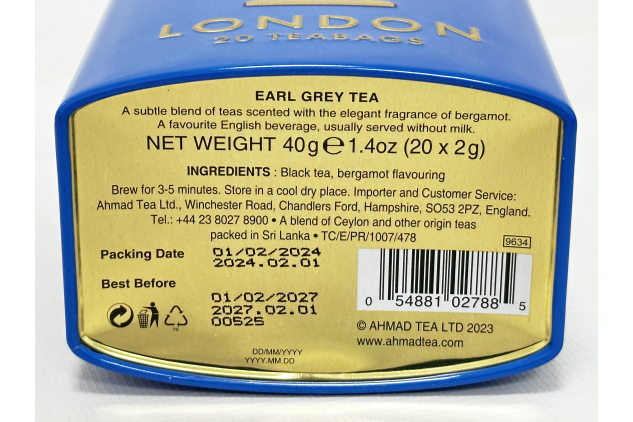 Ahmad Tea Colourful London Caddy Earl Grey Tea 20 Teabags 40g