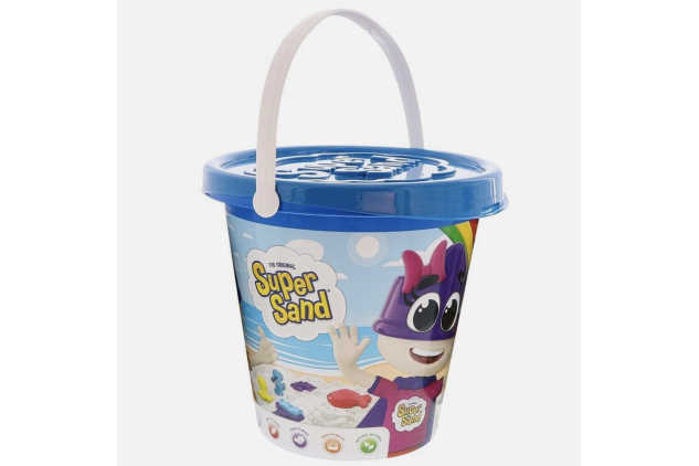 The Original Super Sand Sea Life Storage Bucket Blue 600g Sand & 4 Moulds