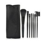 Black Makeup Brush Set Cosmetic Makeup Brush Case Bag Organizer Kit with Foundation Eyebrow Eyeshadow Blush Brush 7 Pieces