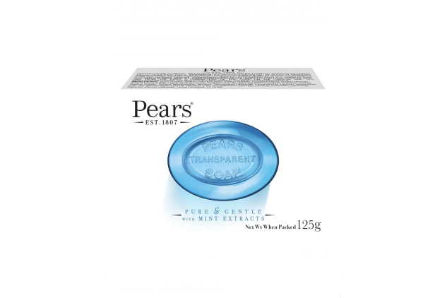 Pears Pure & Gentle Transparent Natural Soap Bar Made with Mint Extracts 125g