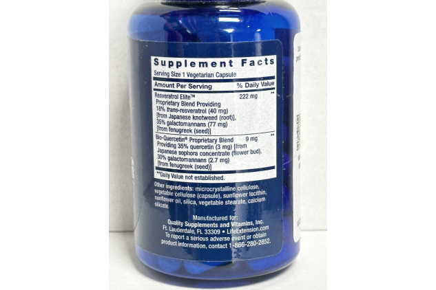 Life Extension Optimized Resveratrol Elite 60 Vegetarian Capsules