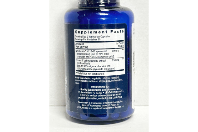 Life Extension Ashwagandha Plus 60 Vegetarian Capsules