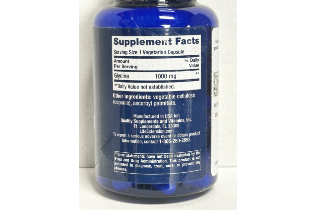Life Extension Glycine 1000mg 100 Vegetarian Capsules