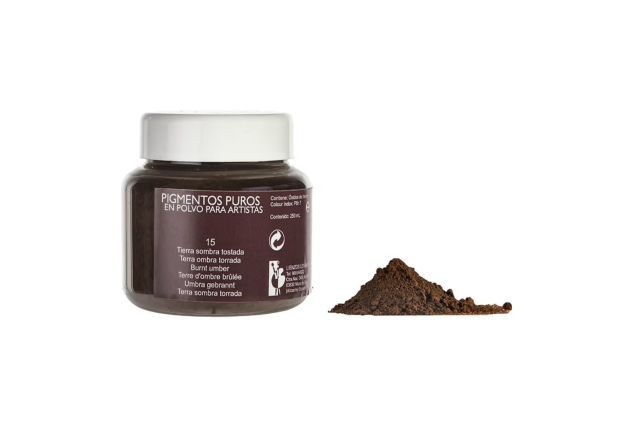 Lienzos Levante 0210122015 Pure pigment in 250ml Jar 15 burnt umber colour