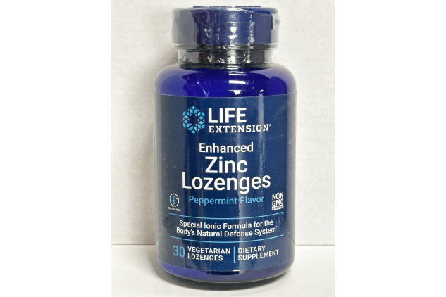 Life Extension Enhanced Zinc Lozenges Peppermint 30 Vegetarian Lozenges