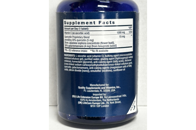 Life Extension Vitamin C and Quercetin 60 Vegetarian Tablets