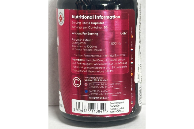 Forskolin Coleus Forskohlii Extract 1000mg 60 Capsules