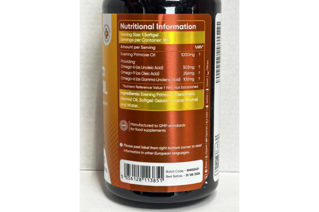 Evening Primrose Oil 1000mg 180 Softgels