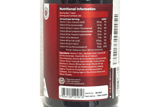 Vitamin B Complex with Vitamin C 365 Tablets